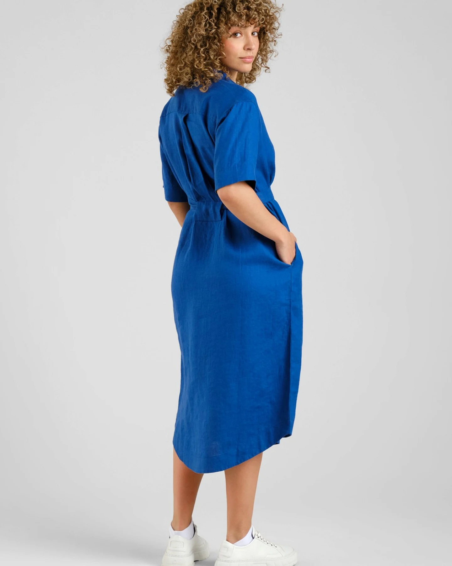Kleid Ripa Linen Blau – Ansicht 2