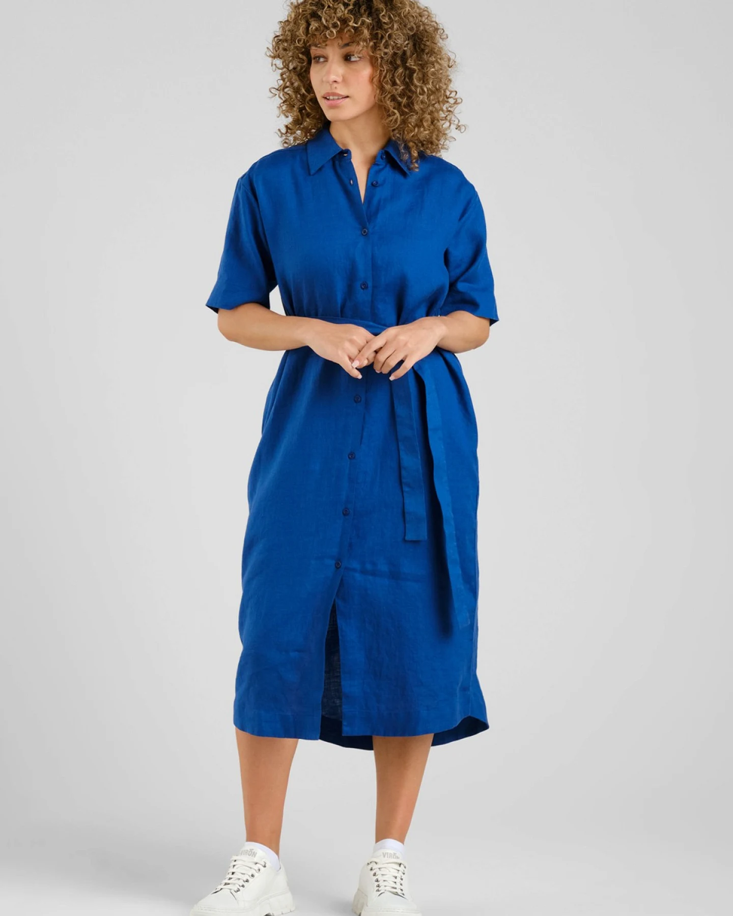 Kleid Ripa Linen Blau – Ansicht 3