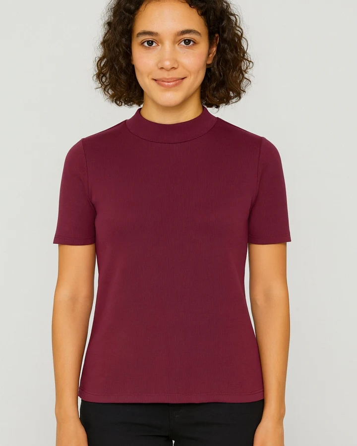 T-Shirt Rib High Neck