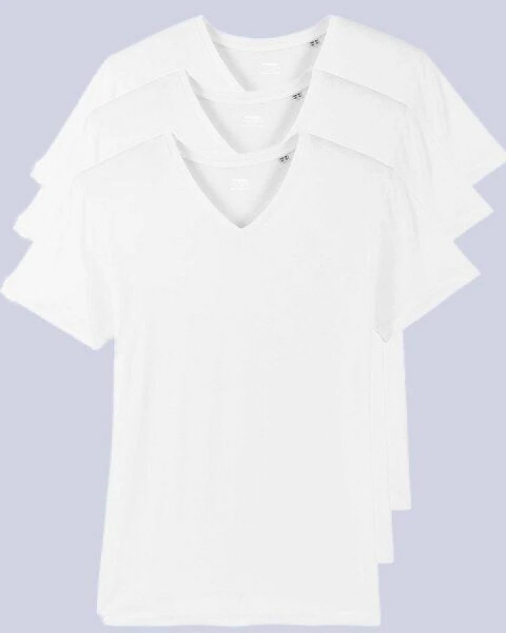 YTWOO 3er Pack Herren T-Shirt mit V-Ausschnitt, Bio-Qualität