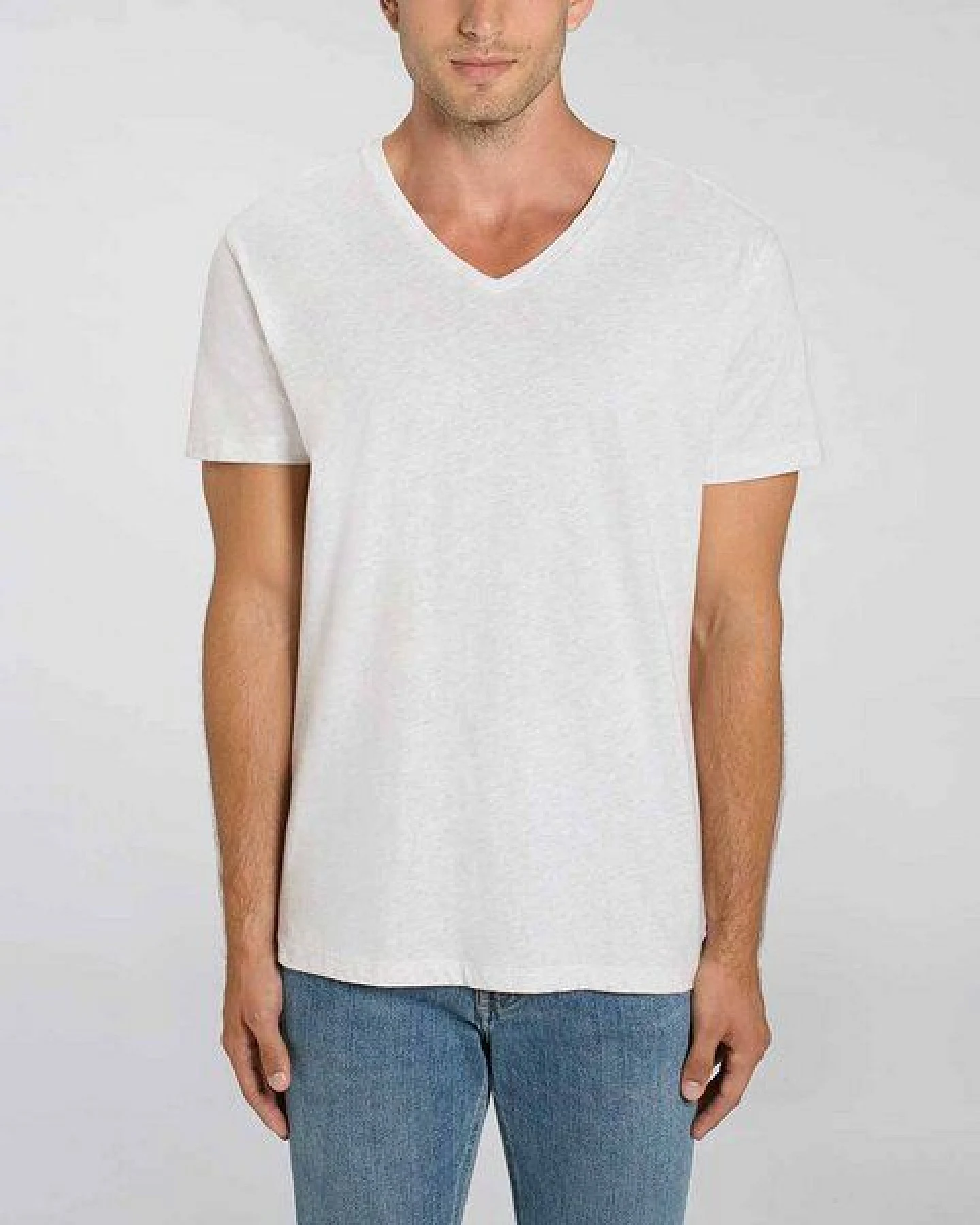 YTWOO Männer Bio T-Shirt mit V-Ausschnitt, versch. Farben meliert – Ansicht 3