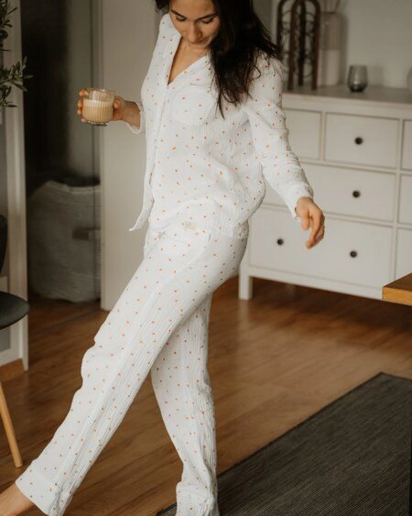 Hutch&Putch Musselin Pyjama Set 2-teilig Langarm Damen – Ansicht 3