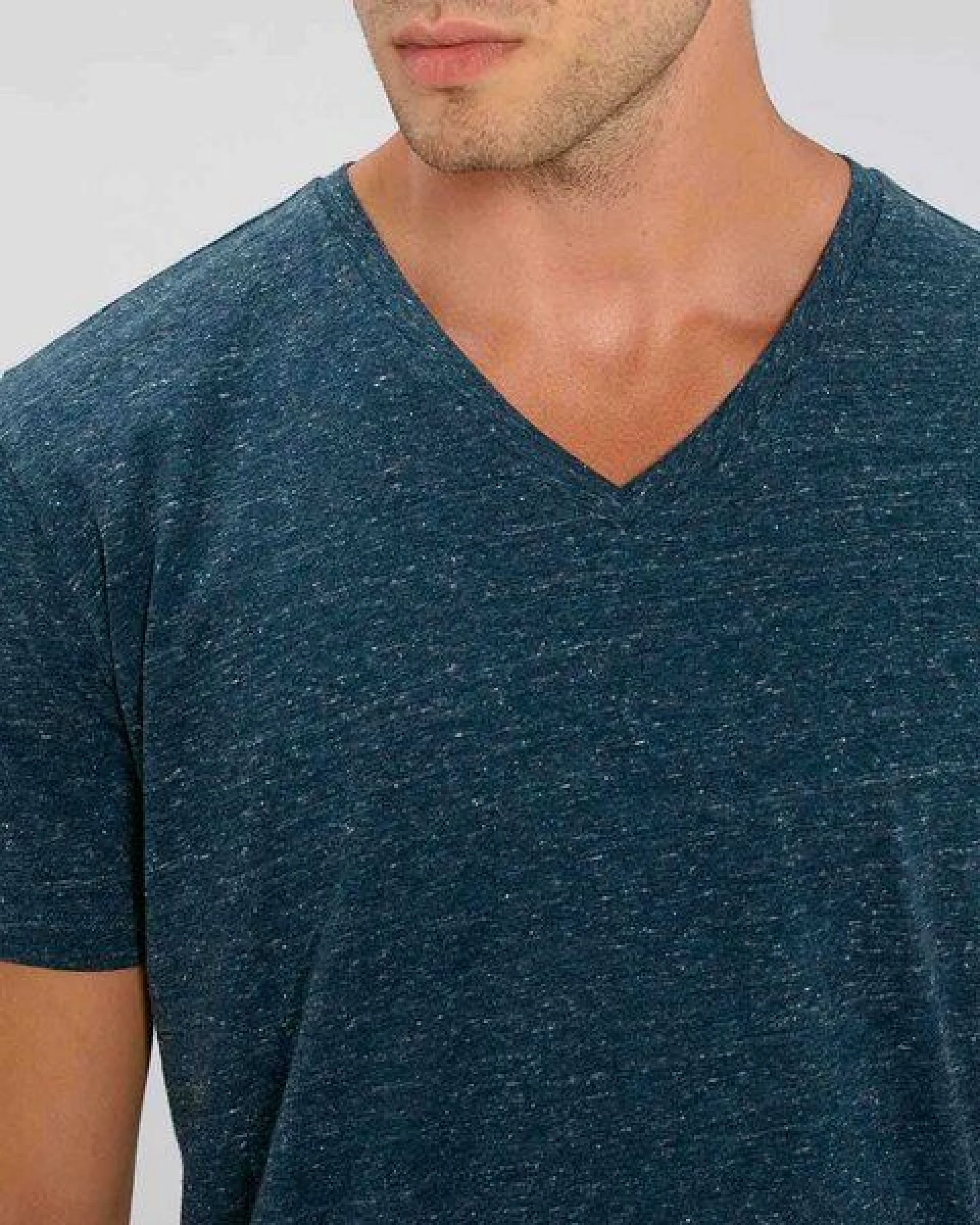 YTWOO Männer Bio T-Shirt mit V-Ausschnitt, versch. Farben meliert – Ansicht 3