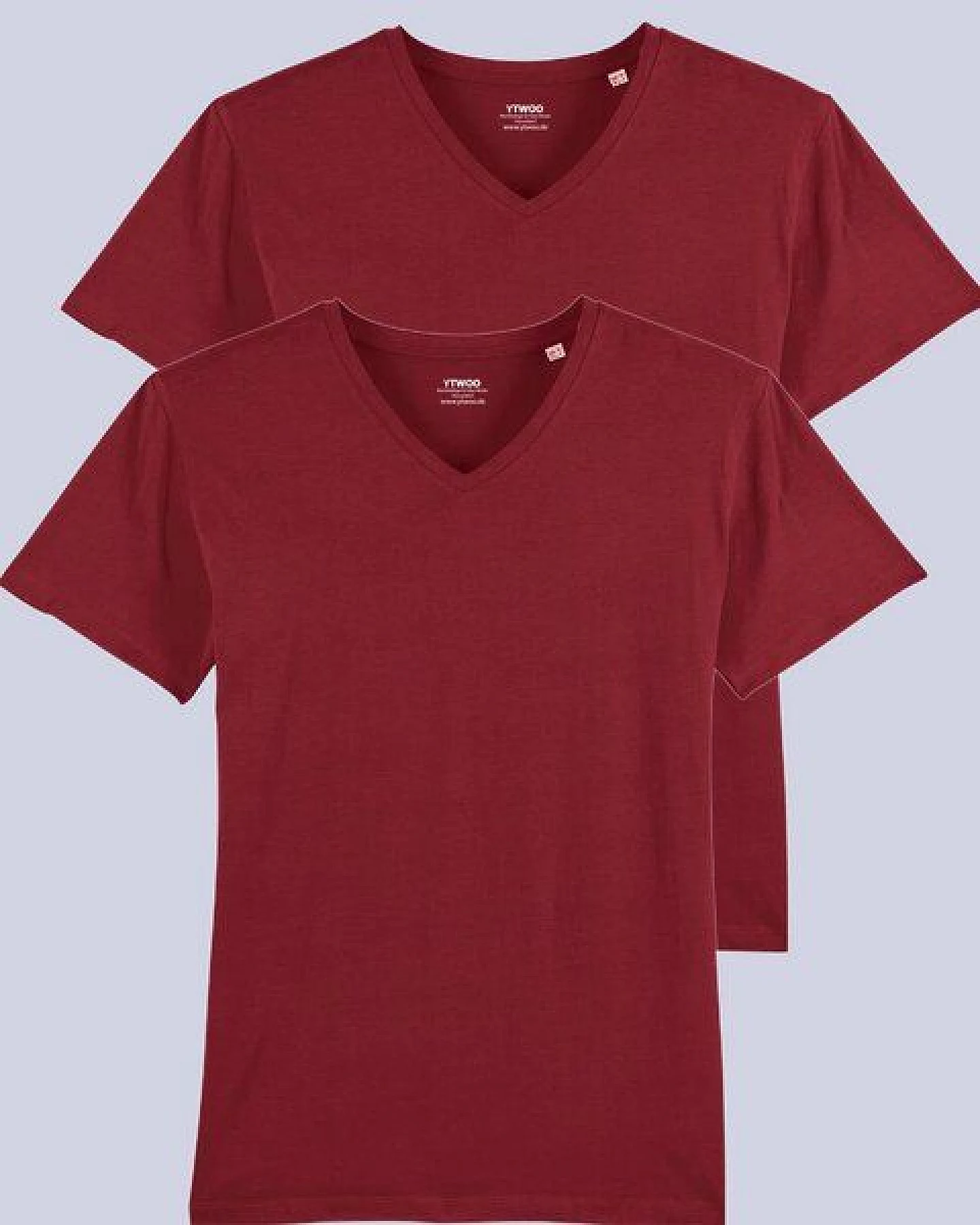 YTWOO 2er Pack Herren T-Shirt mit V-Ausschnitt, Bio-Qualität – Ansicht 2
