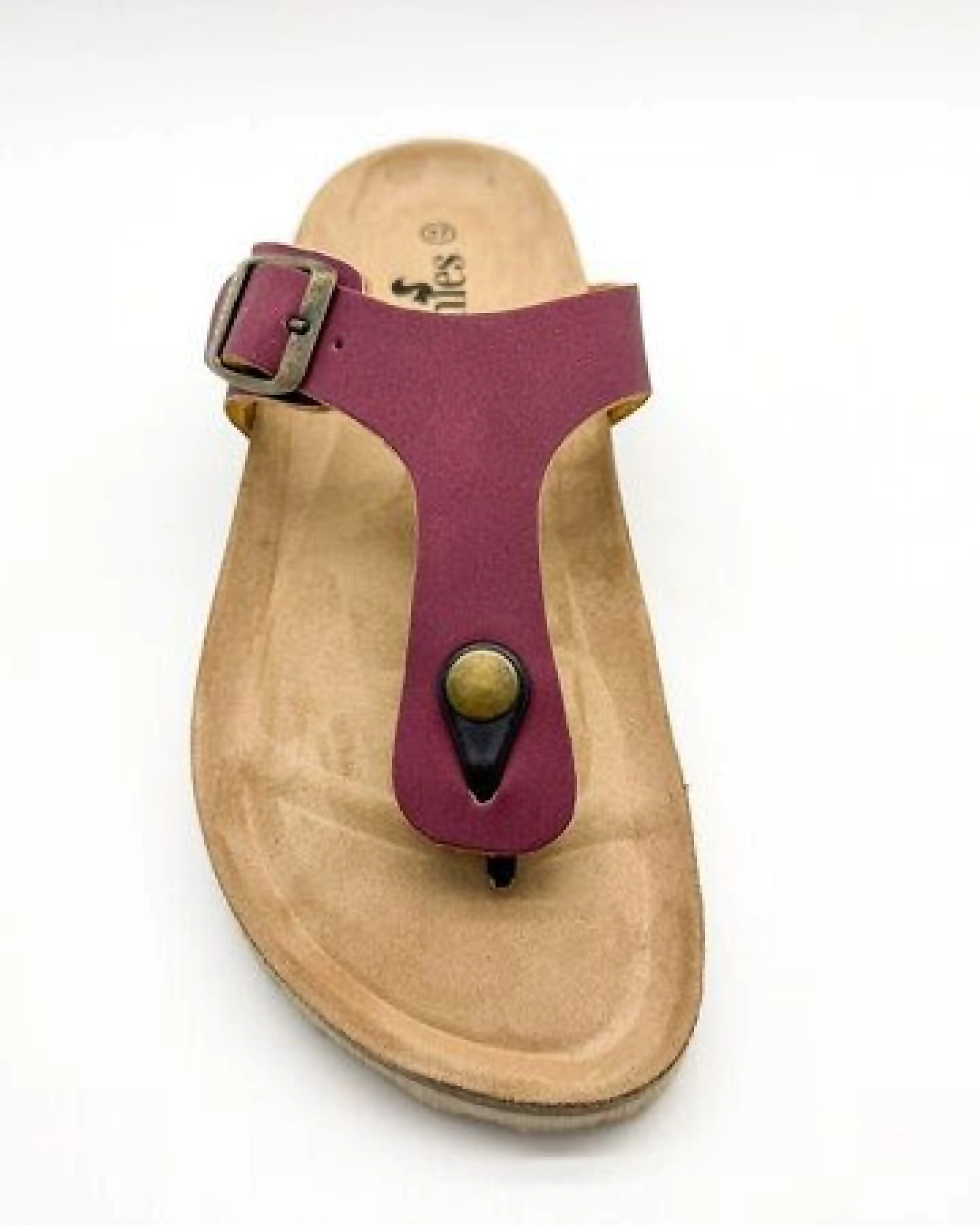 Vegane thies ® Eco Bio Thong Sandale aus rec. PET mit Kork-Tieffussbett – Ansicht 3