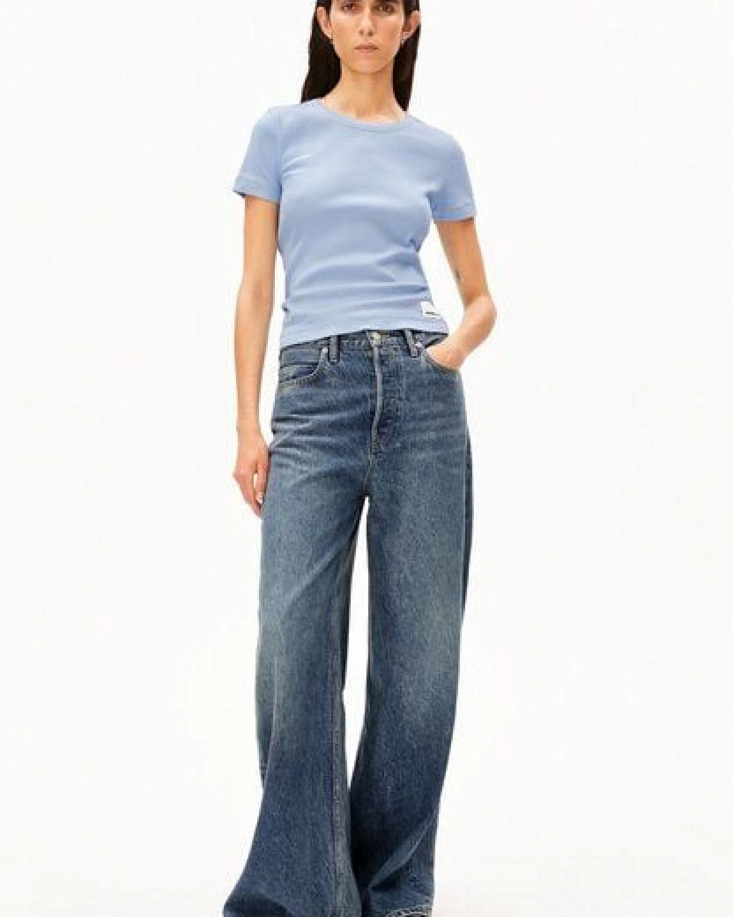ARMEDANGELS KARDAA Damen Ripp-T-Shirt aus Bio-Baumwoll Mix – Ansicht 4