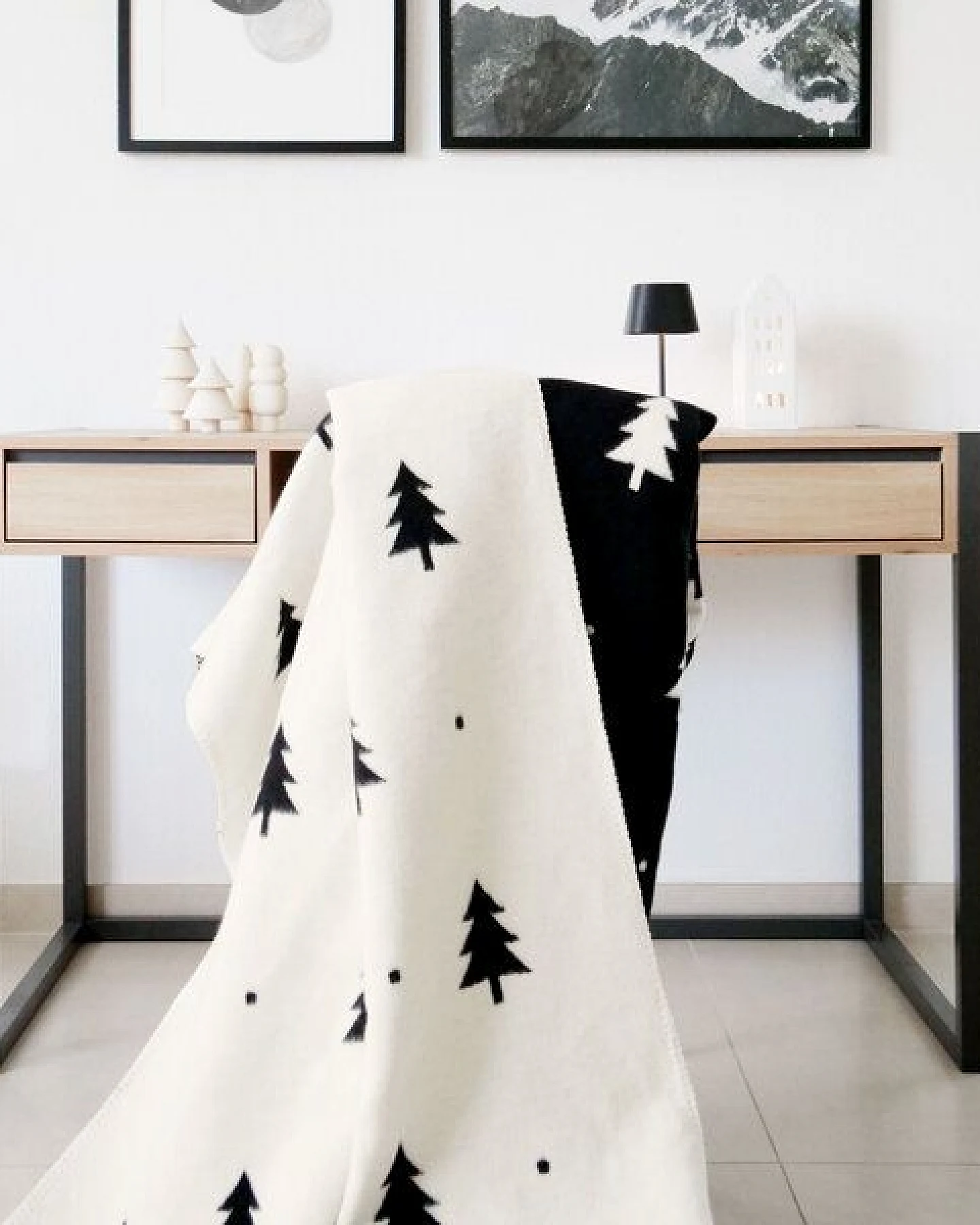 RIEMA Germany weiche Kuscheldecke mit Tannenbäumen - Bio-Baumwolle SMILLA - Made in Germany – Ansicht 3