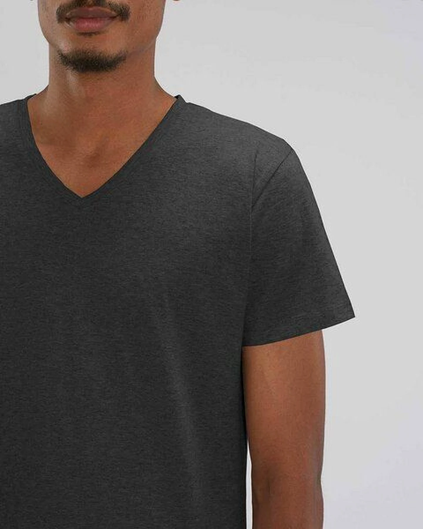 YTWOO Männer Bio T-Shirt mit V-Ausschnitt, versch. Farben meliert – Ansicht 3