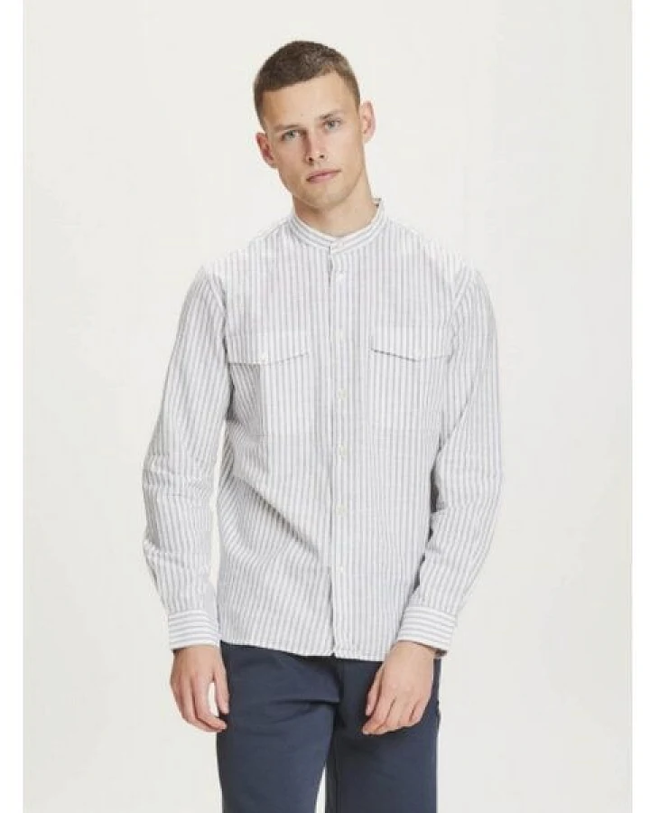 KnowledgeCotton Apparel Hemd STRIPED aus Bio-Baumwolle und Bio-Leinen