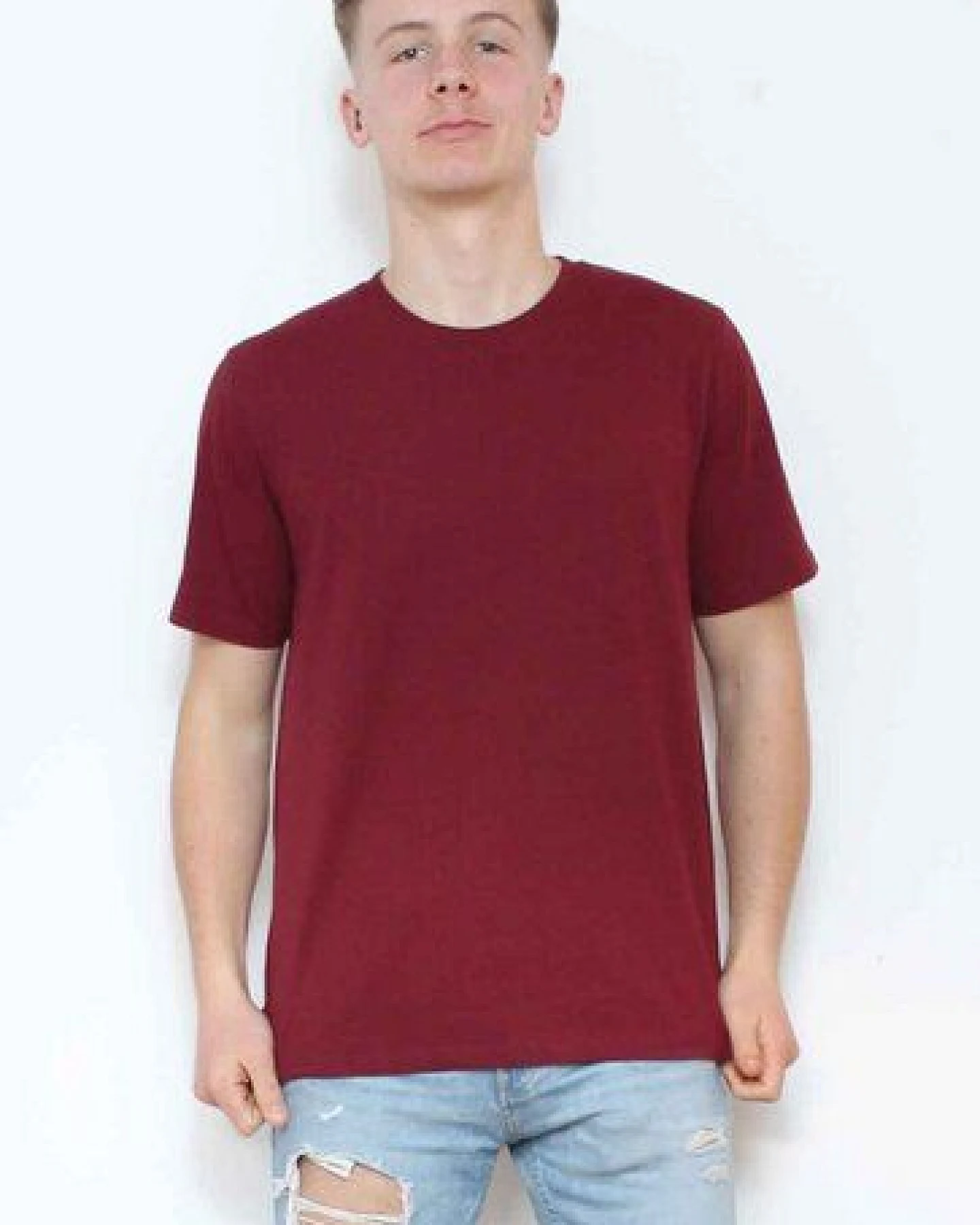 YTWOO Herren schweres Bio T-Shirt. Männer Premium Basic Shirt. Heavy Cotton – Ansicht 3