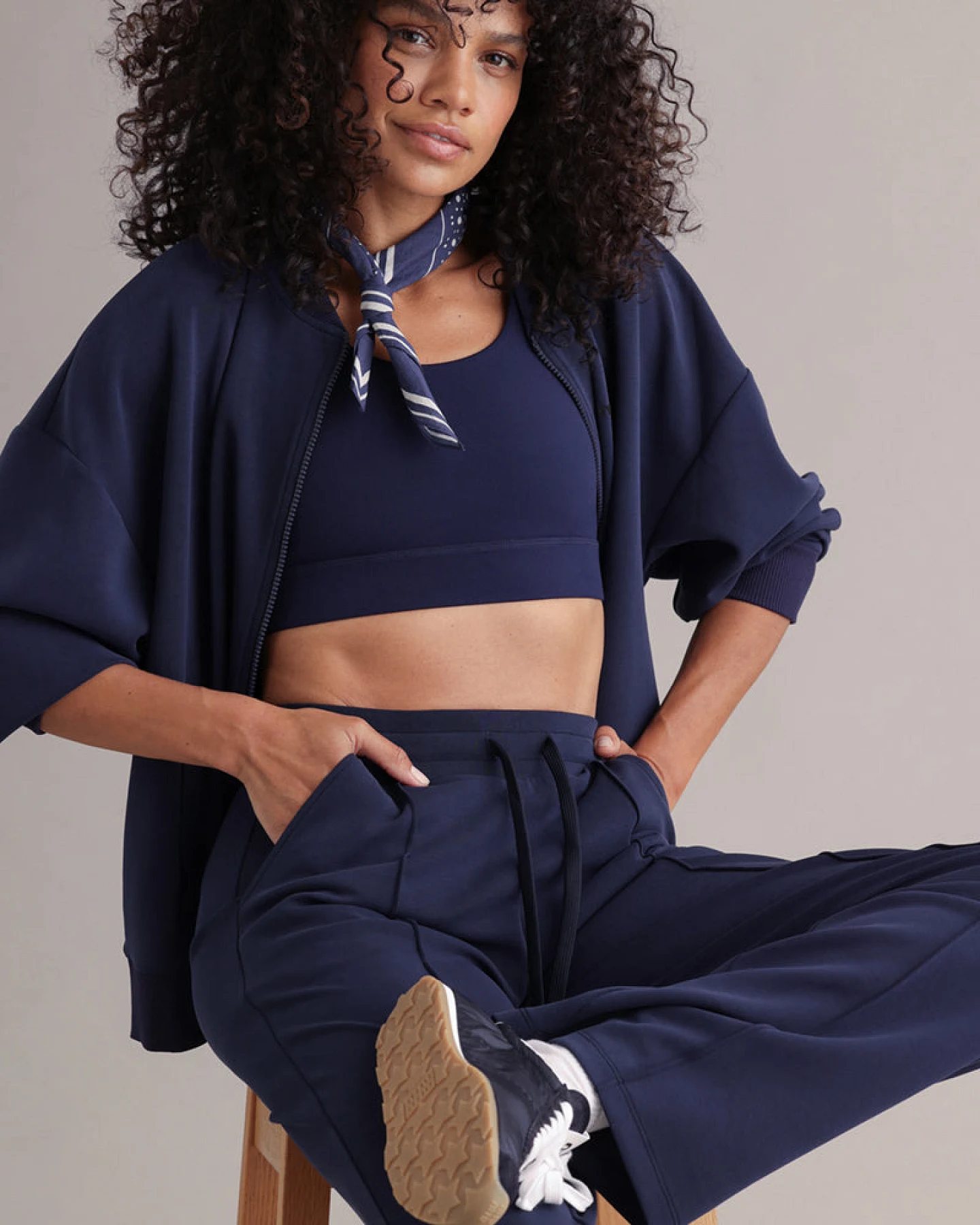 Hey Honey Lux Bomber Jacket Baritone Blue – Ansicht 7