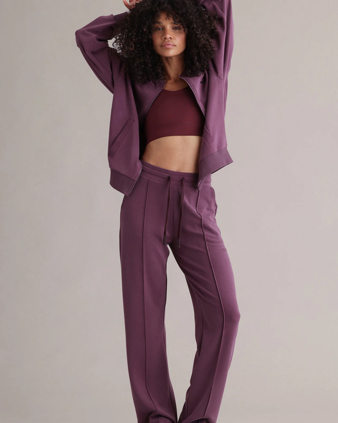 Hey Honey Lux Bomber Jacket Italian Plum – Ansicht 6
