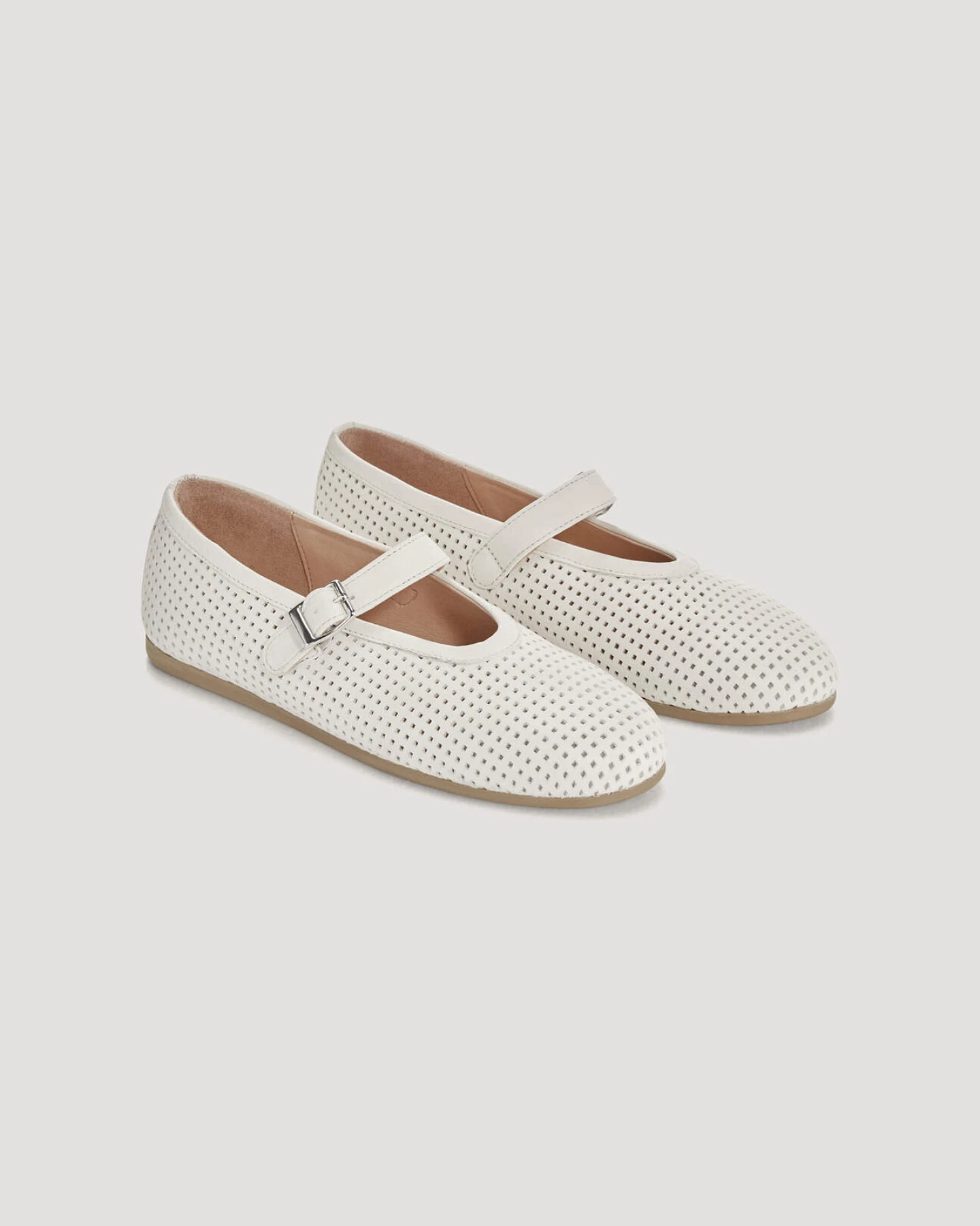 hessnatur Damen Mary Jane Ballerina aus Nappaleder - weiß - Größe 39 – Ansicht 2