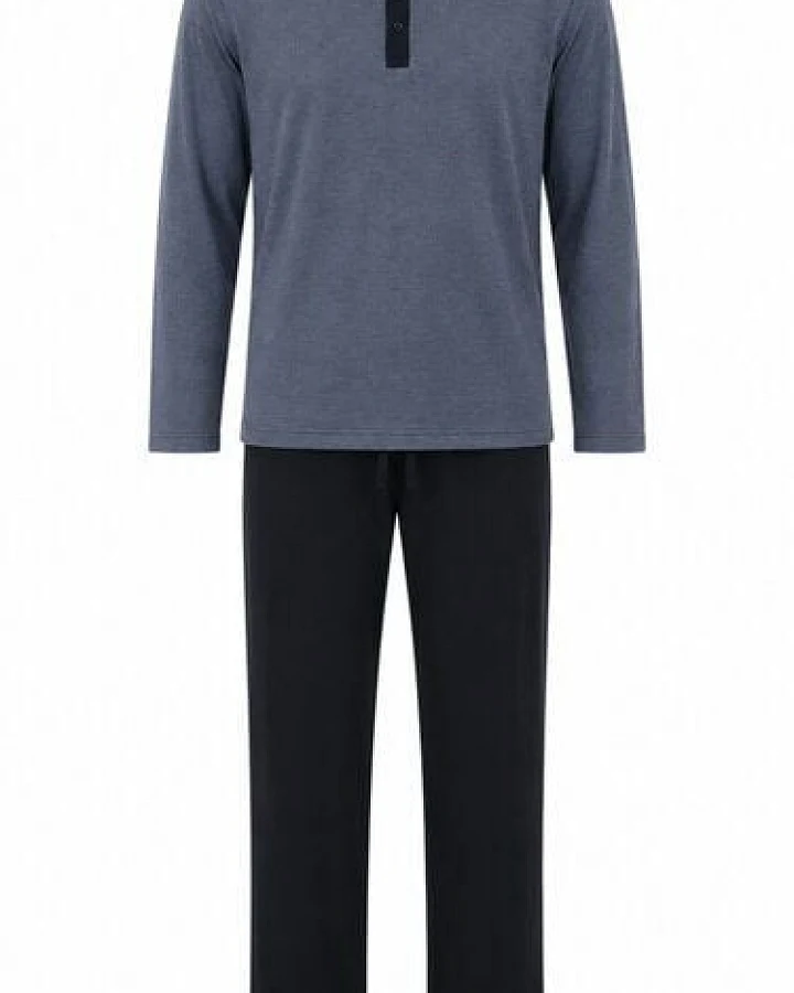 ZD Zero Defects Leios langer Modal-Pyjama in Marineblau