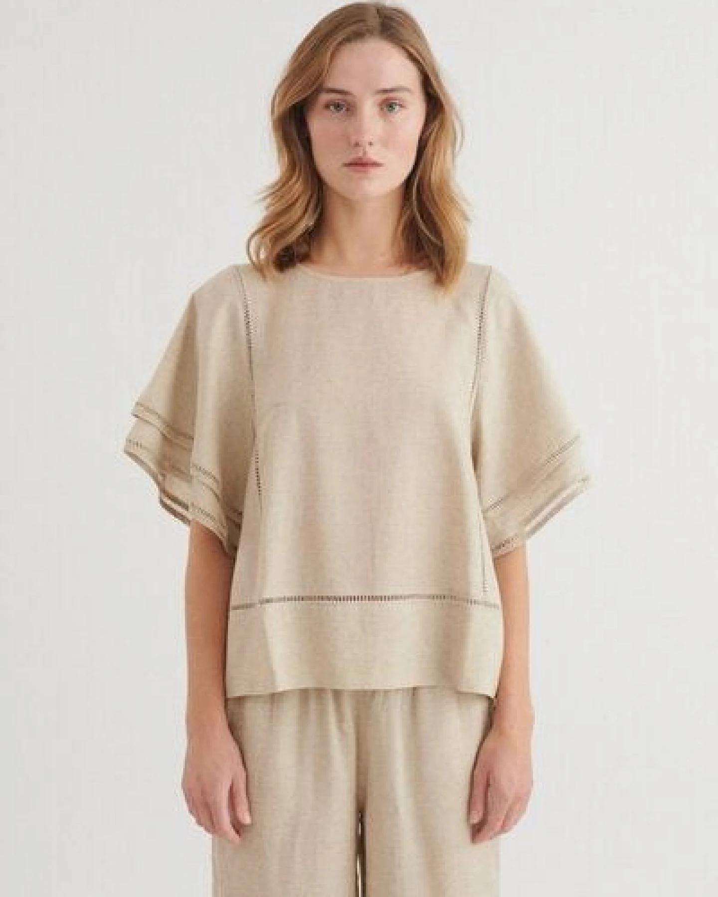 Basic Apparel Arina, Sommer-Bluse aus Leinen und Ecovero – Ansicht 2