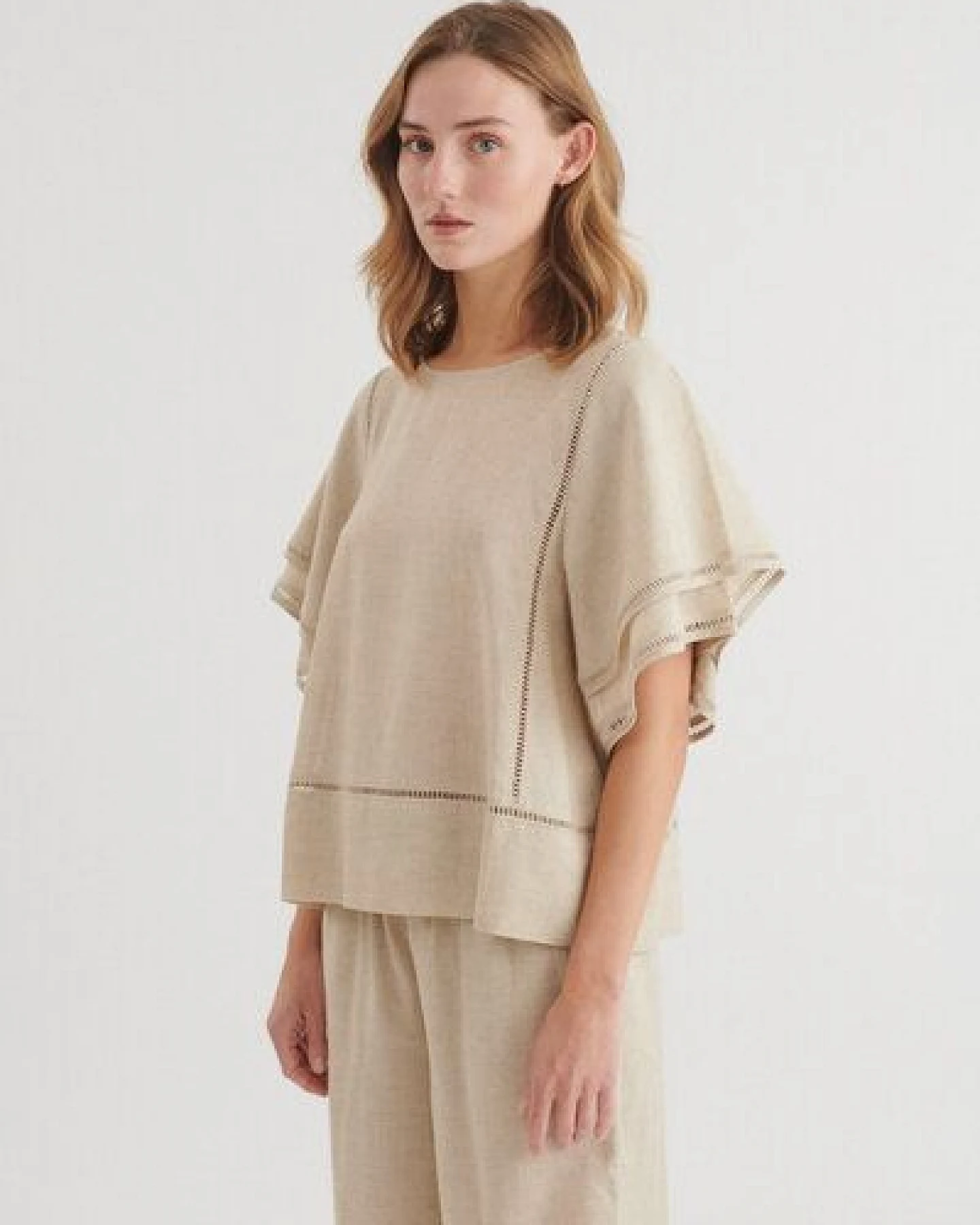 Basic Apparel Arina, Sommer-Bluse aus Leinen und Ecovero – Ansicht 3
