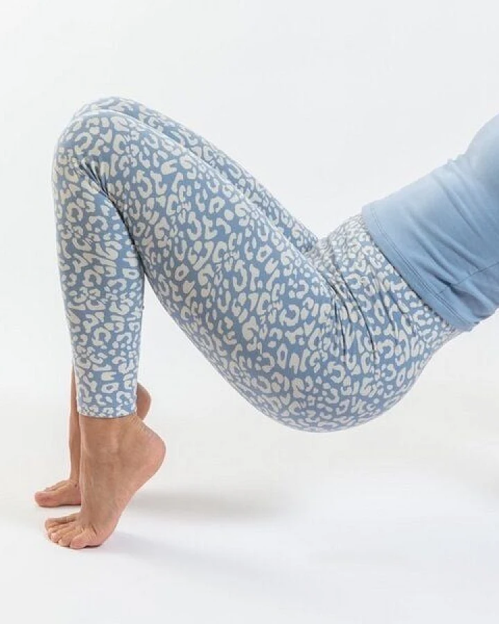 Orbasics Organic Cotton Leopard Leggings I Stoneblue