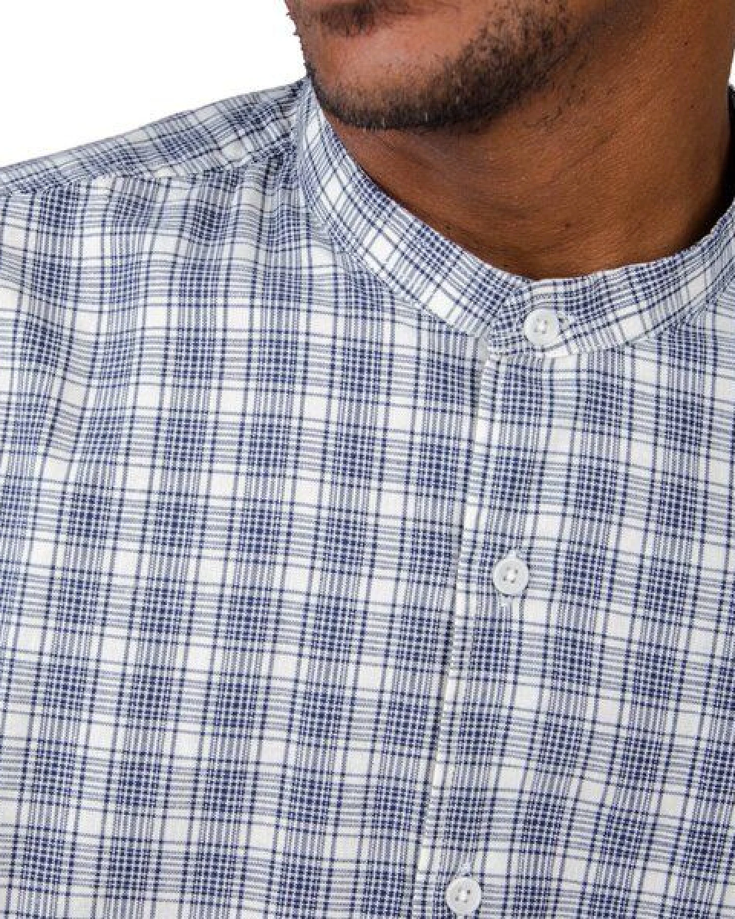 Brava Fabrics Hemd Check Regular Mao mit Stehkragen – Ansicht 2