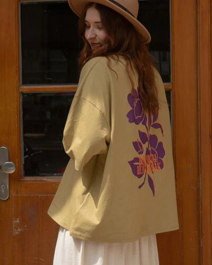 LITSCHI DESIGNS OVERSIZE BOTANICAL HEARTBREAK SHIRT