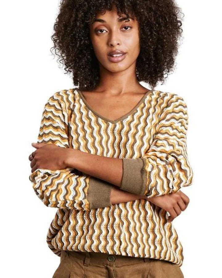 Komodo Strickpullover Clover Batchwing Wave Pointelle