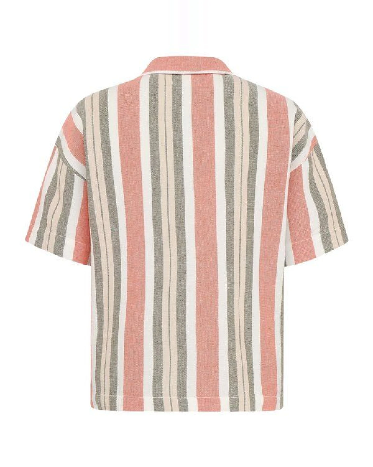 KnowledgeCotton Apparel Gestreiftes Kurzarm-Hemd für Damen – Ansicht 3