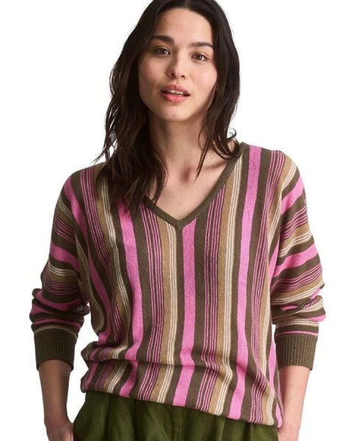 Komodo Strickpullover Clover Jumper Linen Stripe