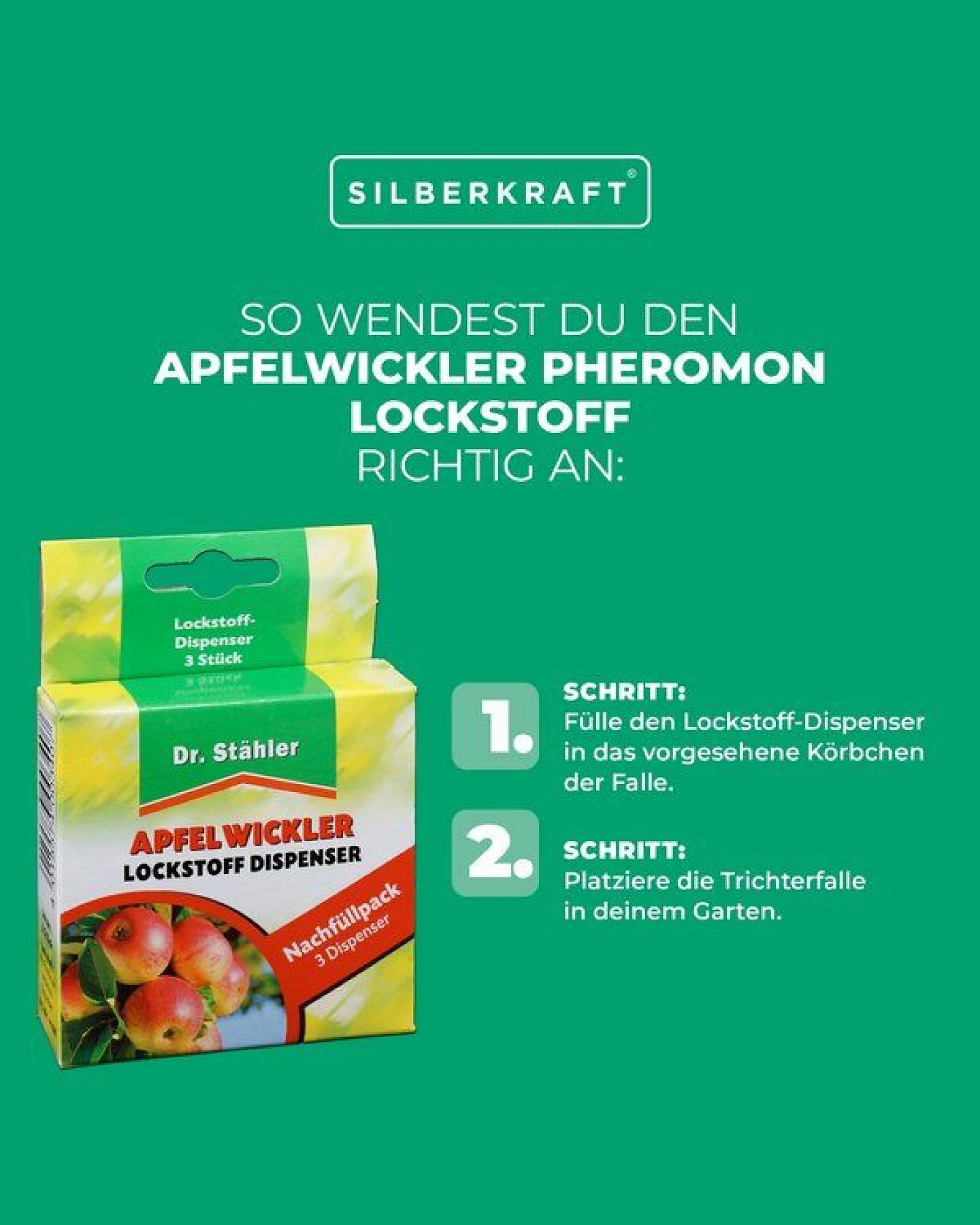 Silberkraft Apfelwickler Pheromon-Lockstoff Nachfüllpack: Effektiver Schutz für Obstbäume – Ansicht 2
