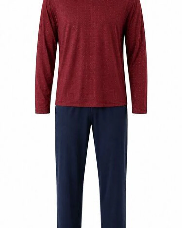 ZD Zero Defects Crest langer Modal-Pyjama in Burgund
