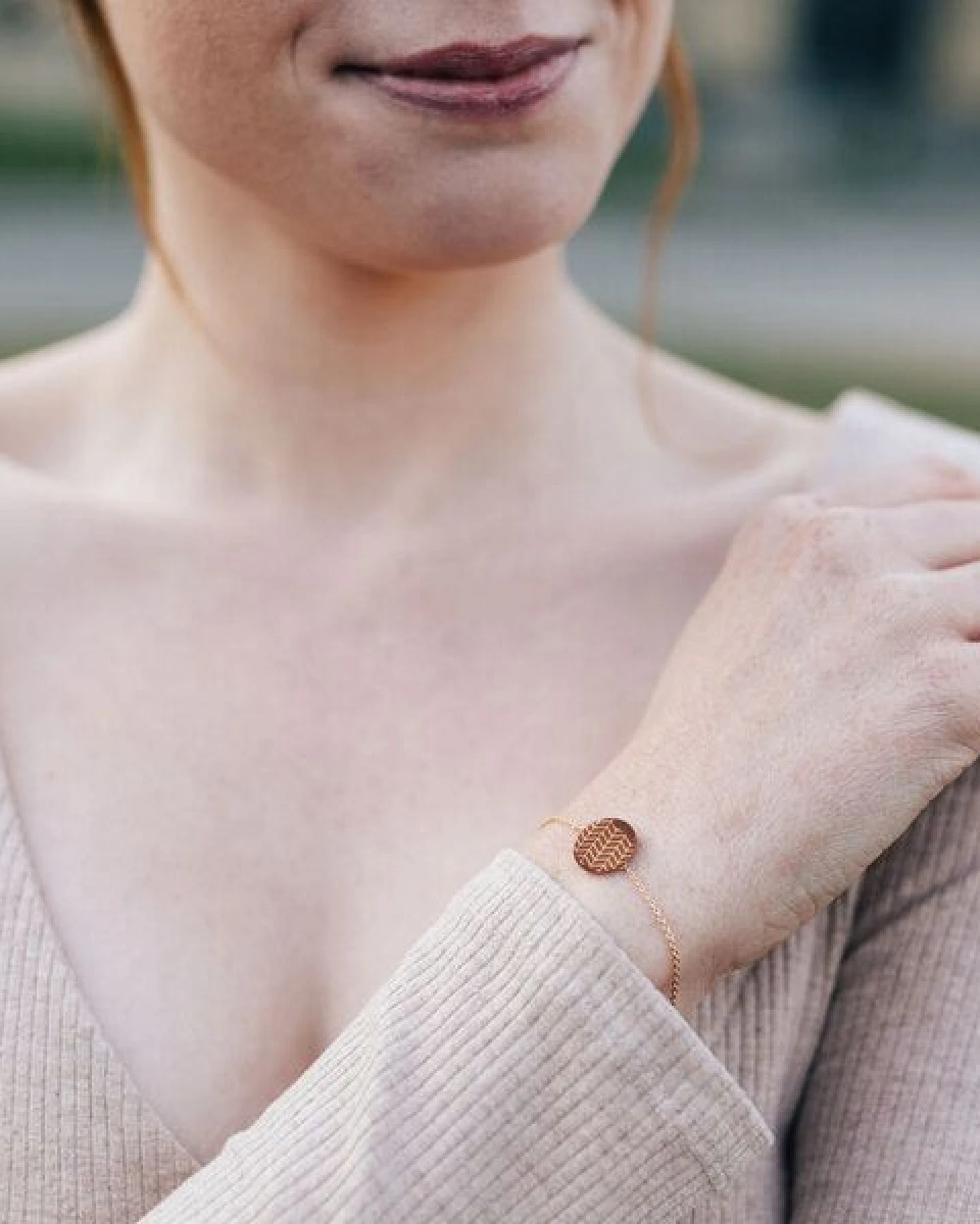 lille mus Porzellan-Armband FISCHGRÄT Porzellanschmuck – Ansicht 2