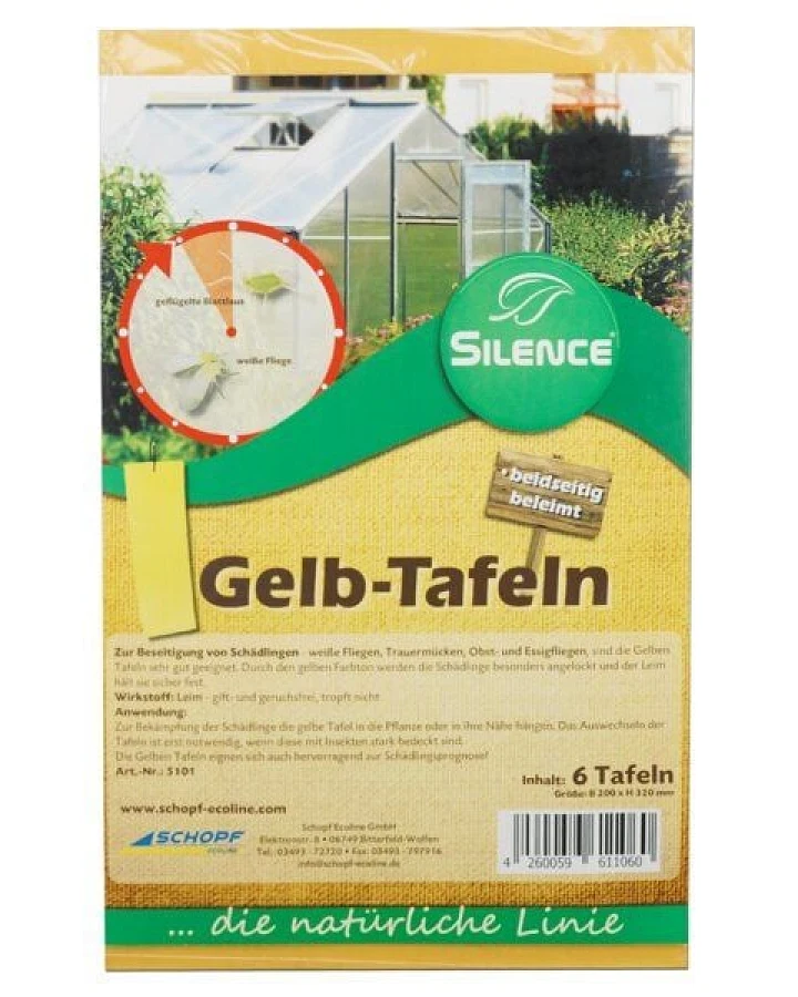 Silberkraft Silence Gelbtafeln: Effektive Lösung gegen weiße Fliegen, Trauermücken, Obst- und Essigfliegen