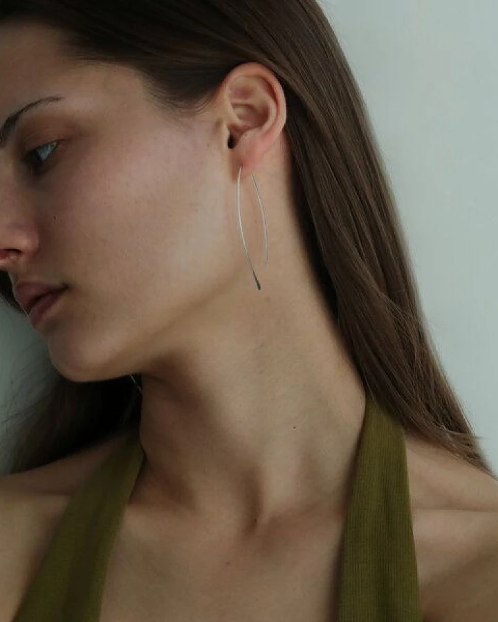 BELLYBIRD Jewellery CREOLEN - Navette, gehämmerte Creolen in V-Form, Silber/Vergoldet/Rosé