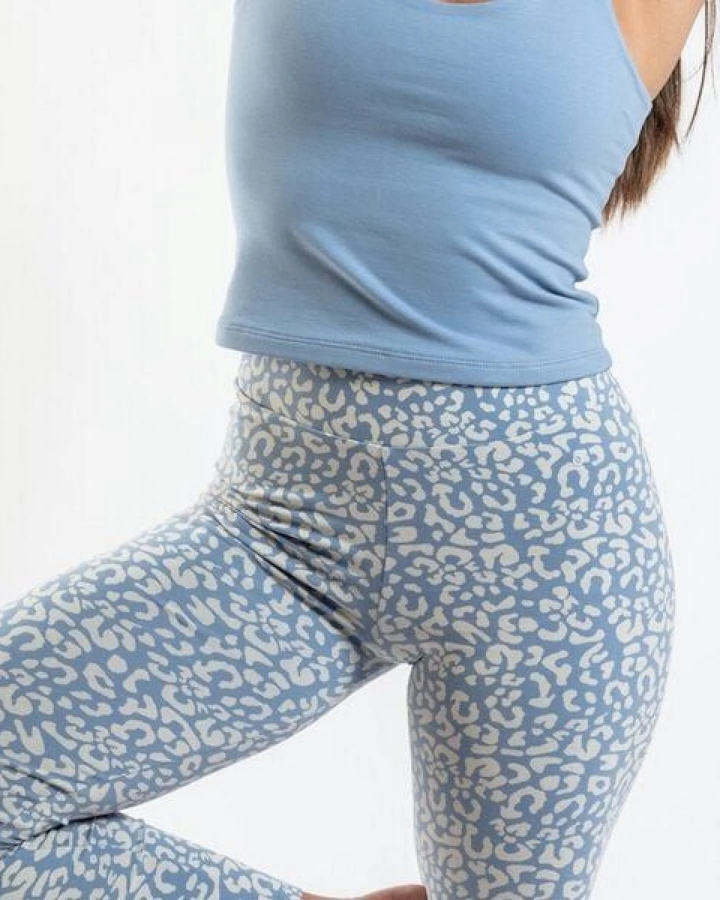 Orbasics Organic Cotton Leopard Leggings I Stoneblue – Ansicht 3