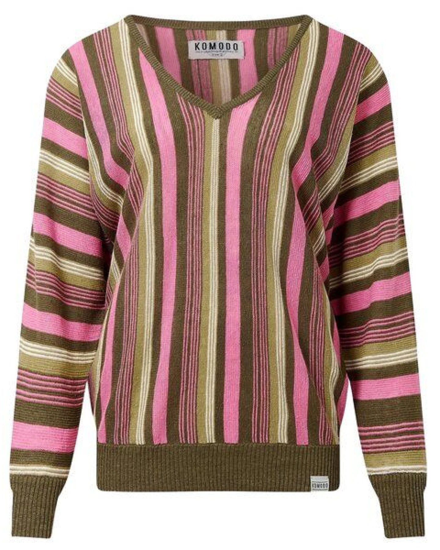 Komodo Strickpullover Clover Jumper Linen Stripe – Ansicht 3