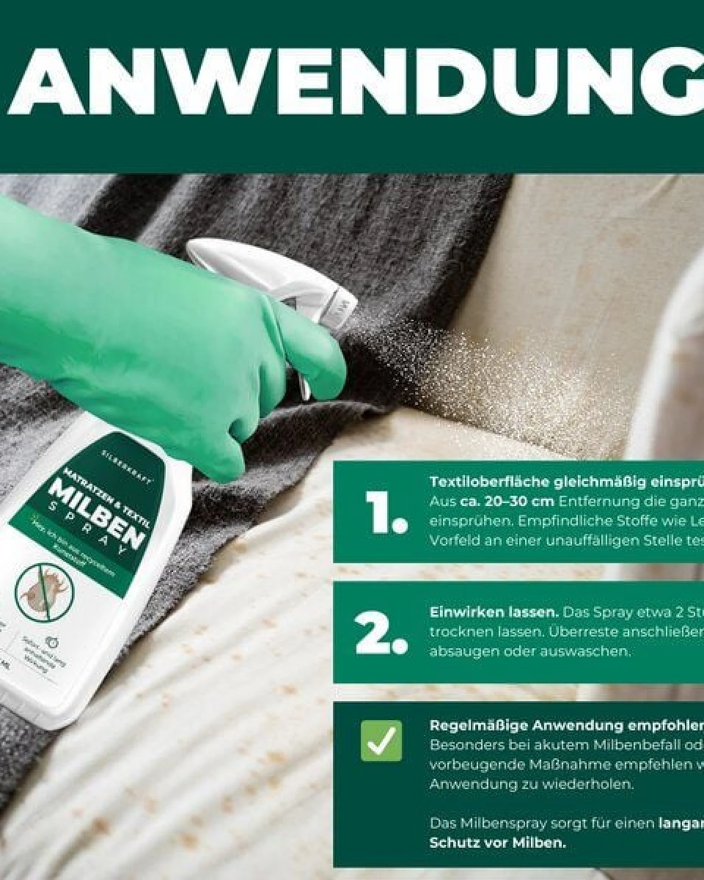 Silberkraft Milbenspray für Matratzen & Textil - Milben im Bett vertreiben – Ansicht 4