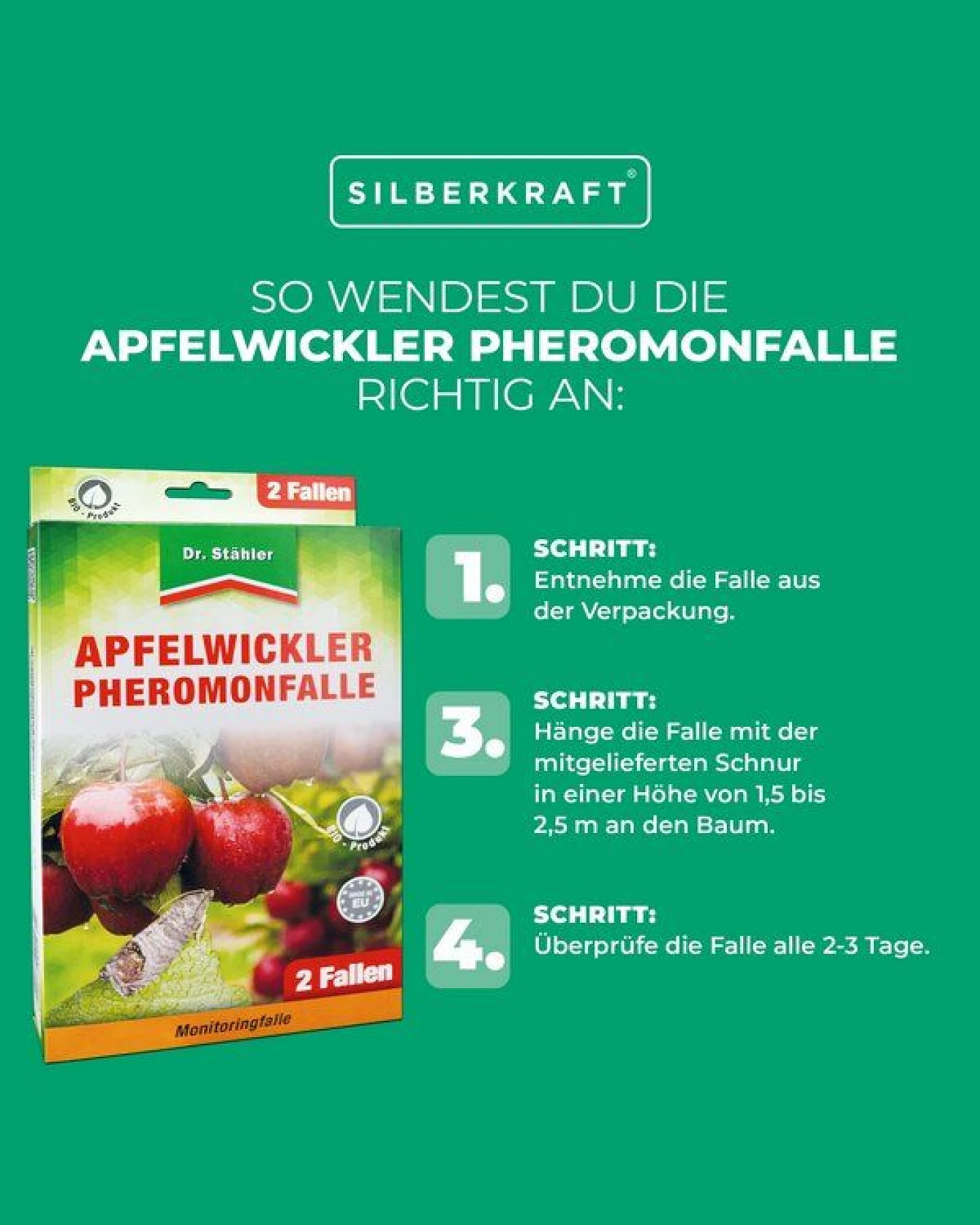 Silberkraft Apfelwickler Pheromonfalle: Effektiver Schutz für Obstbäume – Ansicht 2