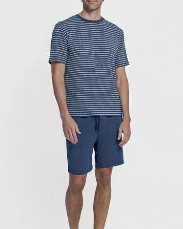 ZD Zero Defects Kouros kurzer Modal-Pyjama in Blau