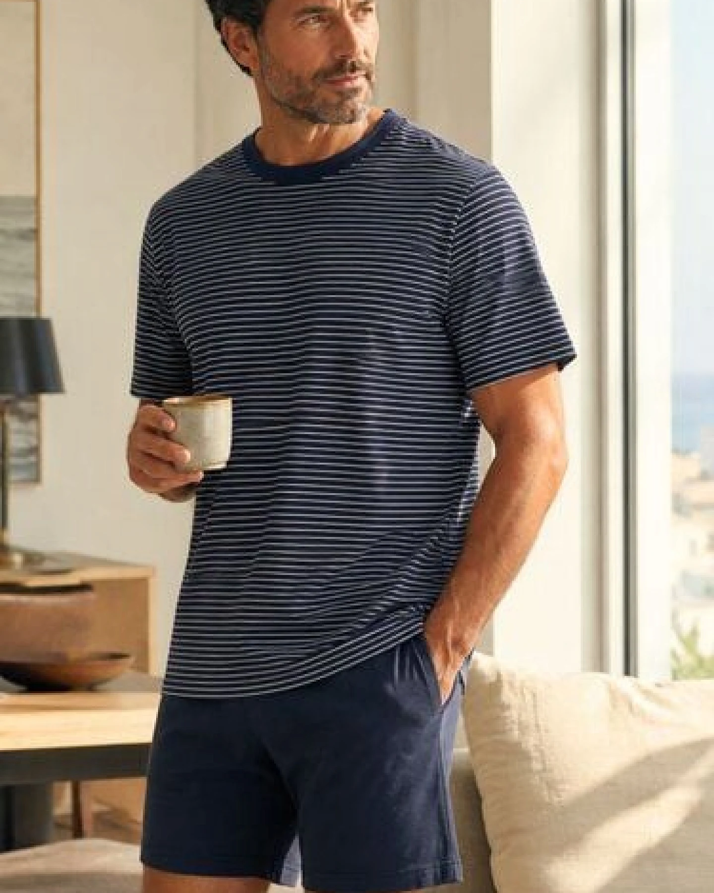 ZD Zero Defects Suihei kurzer Modal-Pyjama in Marineblau – Ansicht 2