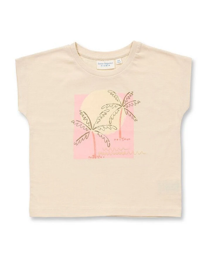Sense Organics T-Shirt mit Palmen-Motiv für Kinder, Modell DORA