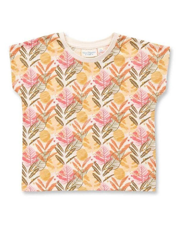 Sense Organics T-Shirt mit Blätter-Druck für Kinder, Modell DORA