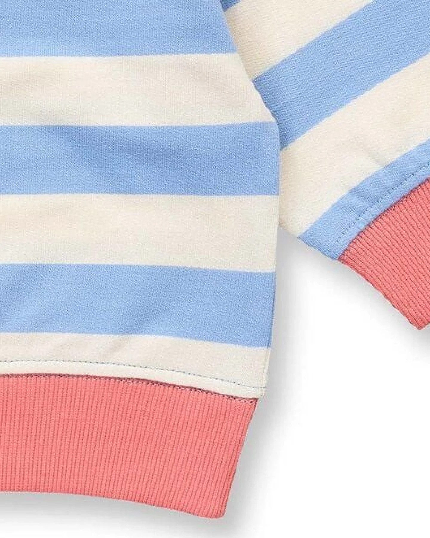 Sense Organics Baby Sweatshirt blau-weiß geringelt, Modell SIAM – Ansicht 4