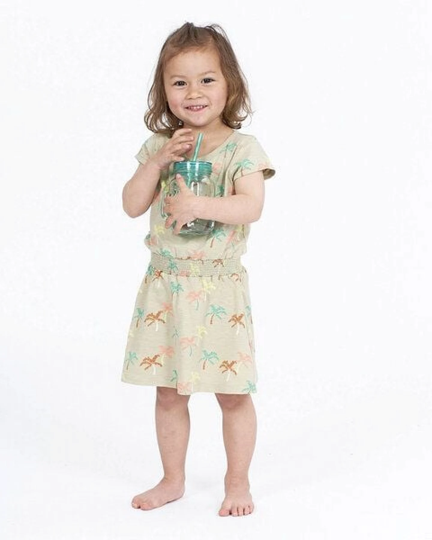 sense-organics Mädchenkleid mit Palmen, Modell MELDA – Ansicht 2
