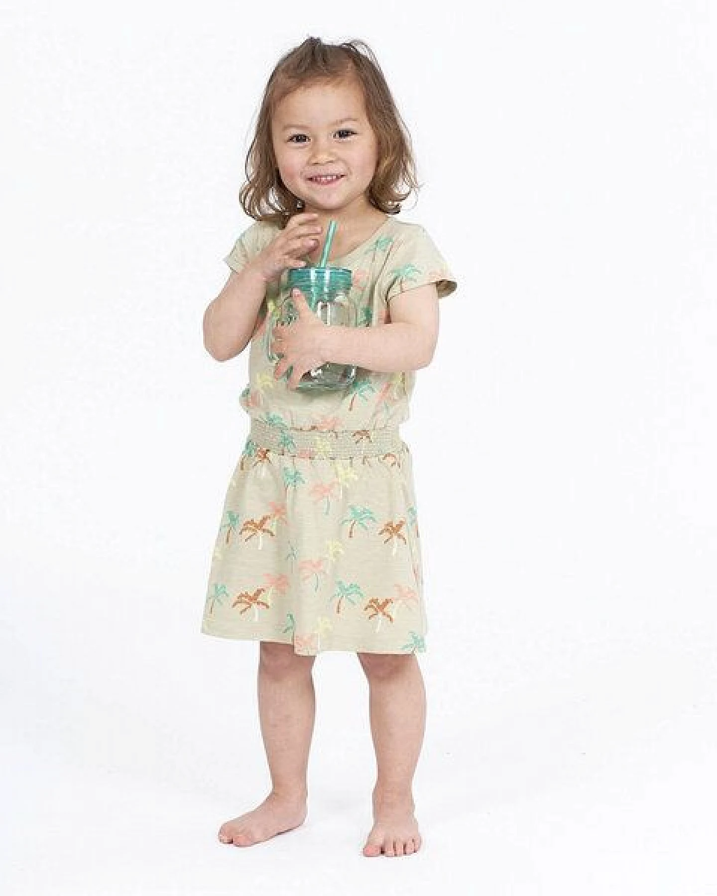 sense-organics Mädchenkleid mit Palmen, Modell MELDA – Ansicht 2