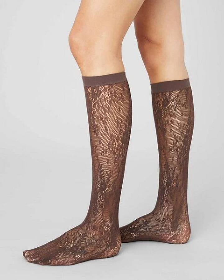 Swedish Stockings Spitzenstrümpfe Rosa aus ECONYL®-Nylon