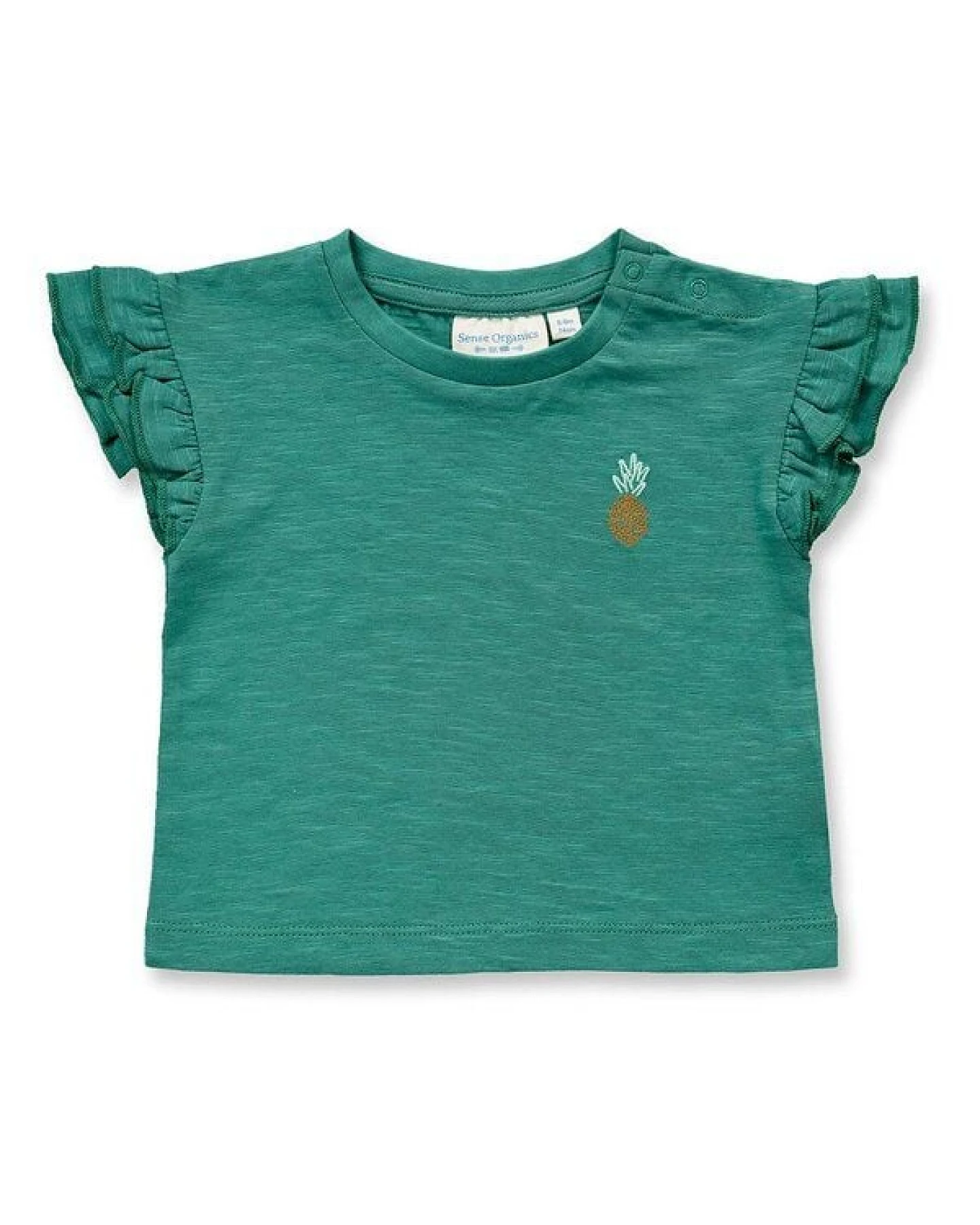 Sense Organics Baby T-Shirt in smaragdgrün, Modell ADA – Ansicht 2