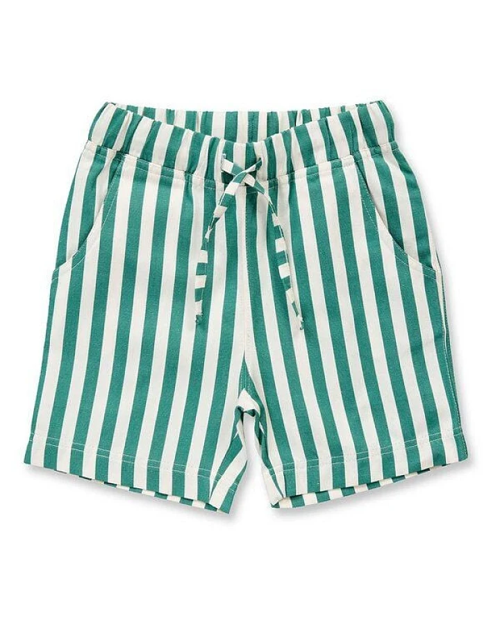 Sense Organics Kinder Shorts grün-weiß gestreift, Modell RESSAD