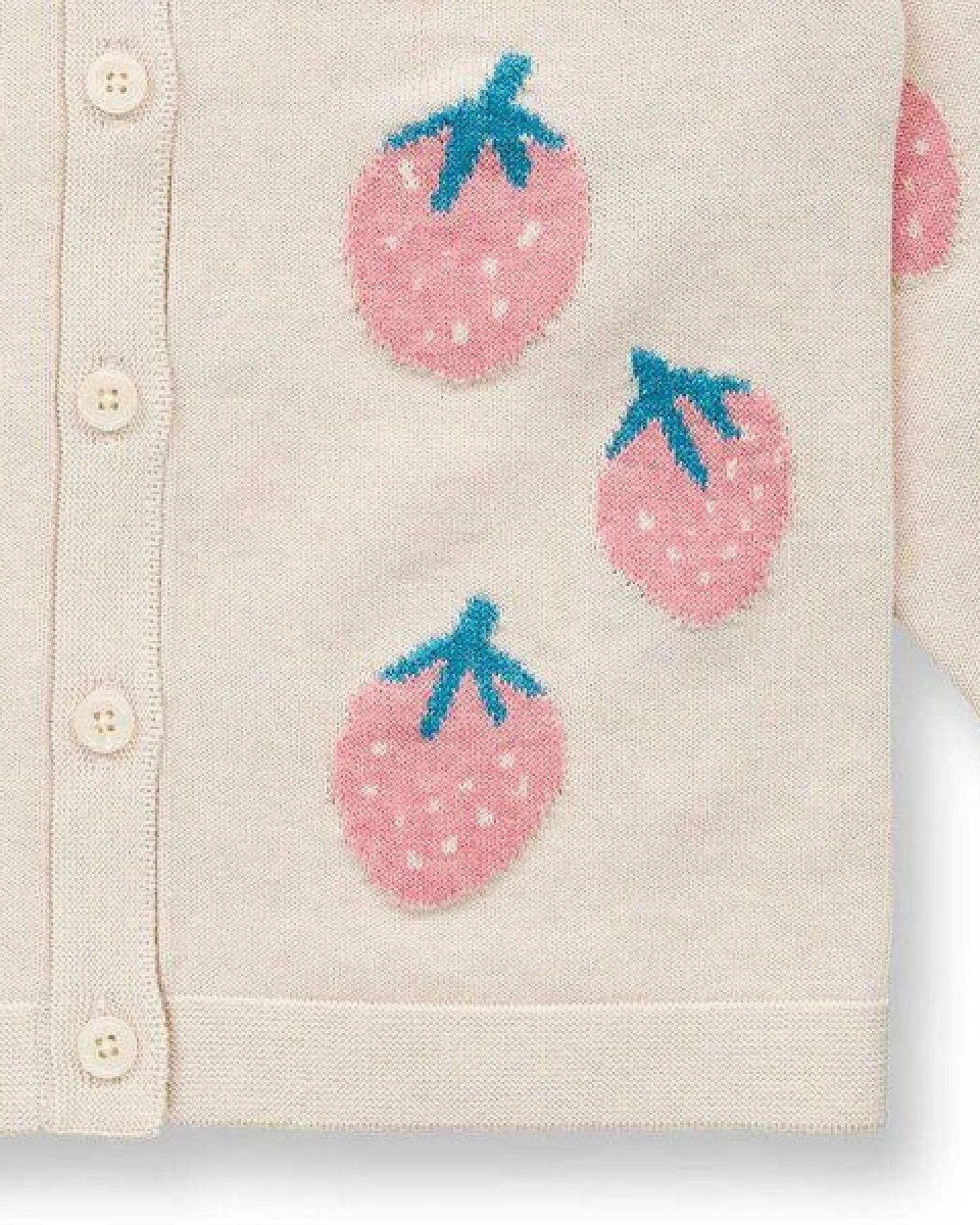 Sense Organics Kinder Strickjacke mit Erdbeer-Motiv, Modell ELSA – Ansicht 3