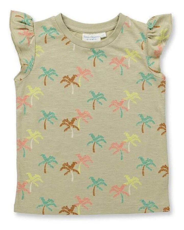 Sense Organics Mädchen T-Shirt mit Palmen, Modell NANA