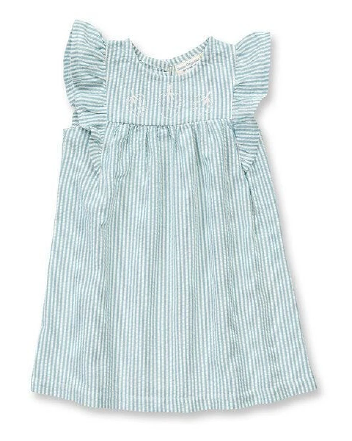 Sense Organics Mädchenkleid blau-weiß geringelt, Modell FRANJA