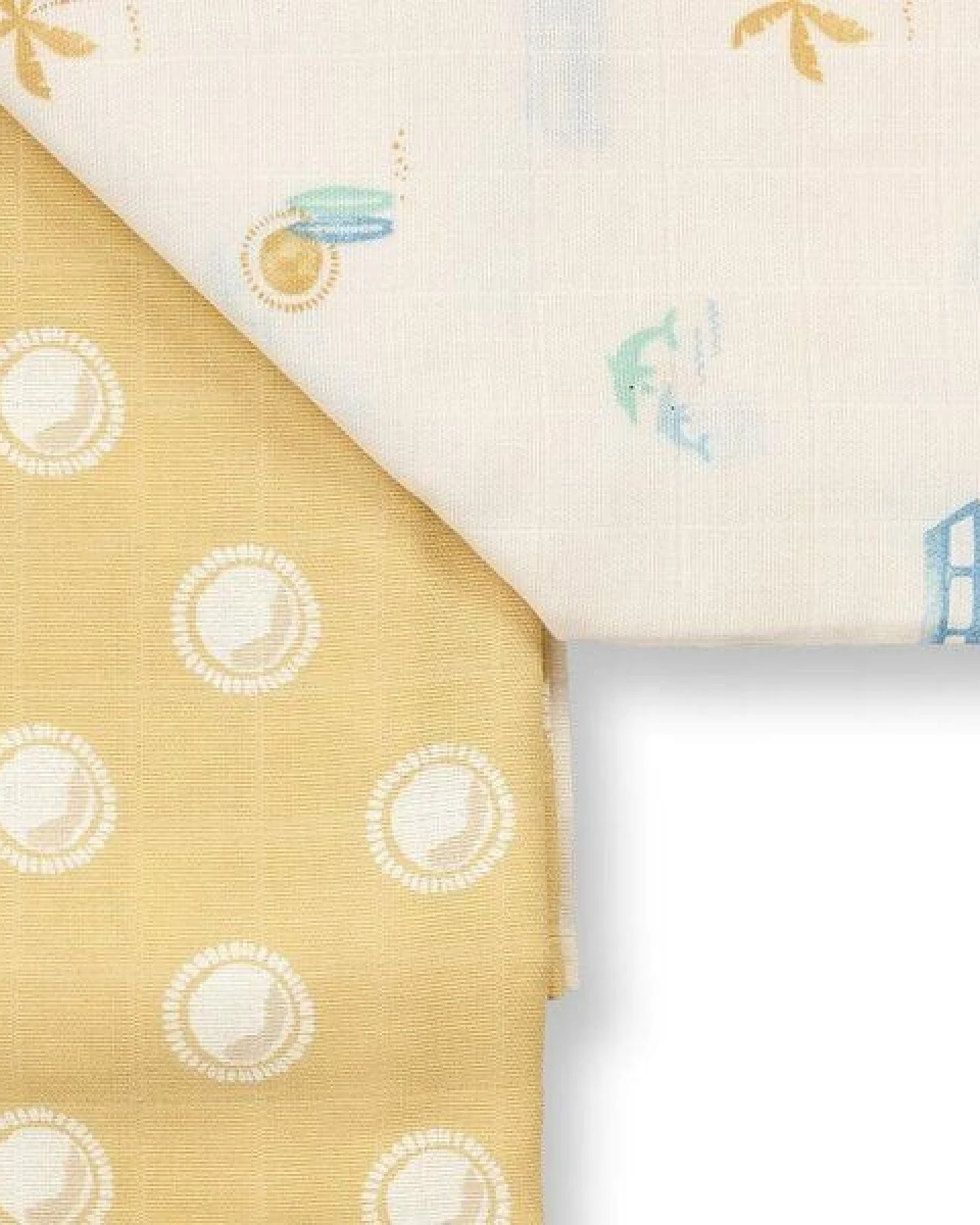 Sense Organics Mulltücher im Doppelpack mit Retro-Bus-Druck, Modell BIOS – Ansicht 2