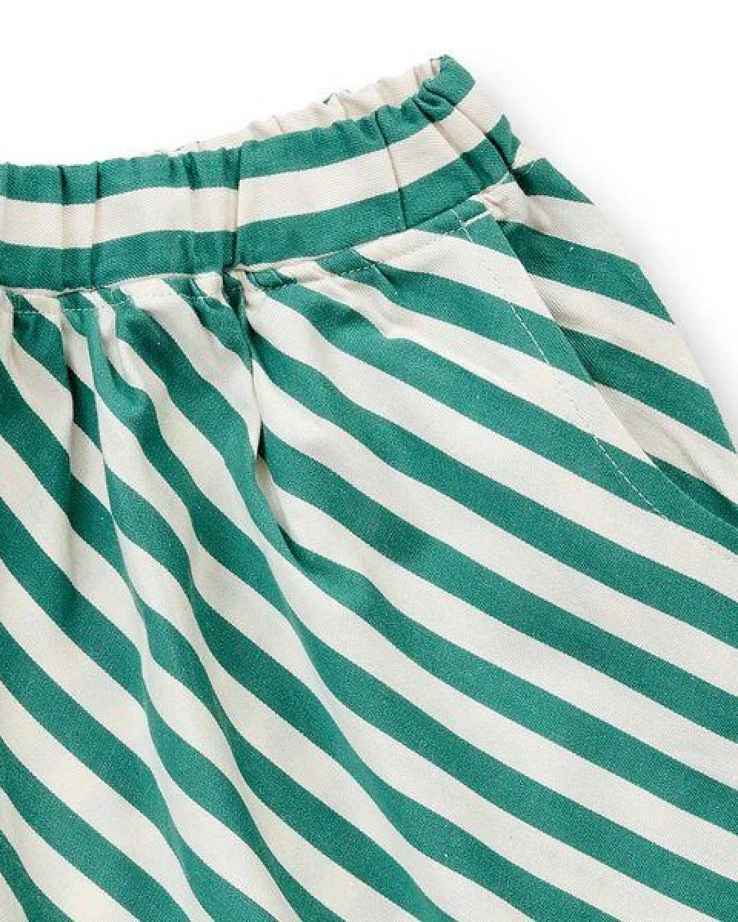 Sense Organics Mädchenrock grün-weiß gestreift, Modell EVIE – Ansicht 2